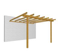 Pergola à adosser en pin massif 300x300 cm