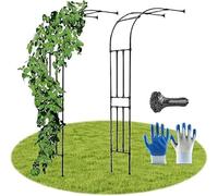 Pergola à Roses, Arche de Jardin for Grimper des pergolas extérieures for, Demi-paroi latérale en métal Robuste, Support for Plantes antirouille(Black,1.8M*2.4m/5.9FT*7.8FT)