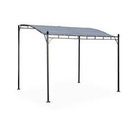 Pergola adossée 3x2.5m - Brestum - Toile grise - Pergola murale