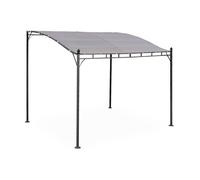 Pergola 3x2,5m - Brestum - Toile taupe - Pergola murale - Taupe