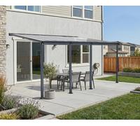 pergola adossée aluminium 6x3m anthracite