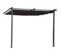 Habitat et Jardin Pergola adossée 3 x 3 m avec toit rétractable Gris anthracite