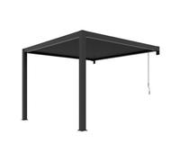 Pergola adossée bioclimatique en aluminium avec lames orientables 9,36 m² - Anthracite - SERADO