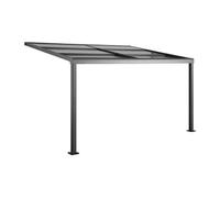 Pergola adossée en aluminium avec toit coulissant - 12 m² - anthracite - IZEDA