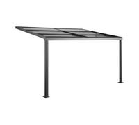 Pergola adossée en aluminium avec toit coulissant - 12 m² - anthracite - IZEDA