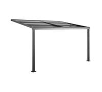 Pergola adossée en aluminium avec toit coulissant - 12 m² - anthracite - IZEDA