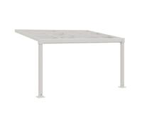 Vente-unique - Pergola adossée en Aluminium avec Toit Coulissant - 12 m² - Blanc - IZEDA