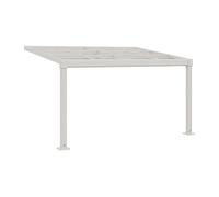 Pergola adossée en aluminium avec toit coulissant - 12 m² - blanc - IZEDA