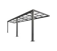 Pergola adossée en aluminium avec toit coulissant - 18 m² - anthracite - IZEDA