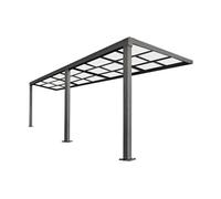 Pergola adossée en aluminium avec toit coulissant - 18 m² - anthracite - IZEDA