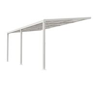 Pergola adossée en aluminium avec toit coulissant - 18 m² - blanc - IZEDA