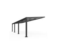 Pergola adossée en aluminium avec toit coulissant - 27 m² - anthracite - IZEDA