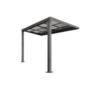 Pergola adossée en aluminium avec toit coulissant - 9 m² - anthracite - IZEDA