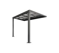 Pergola adossée en aluminium avec toit coulissant - 9 m² - anthracite - IZEDA