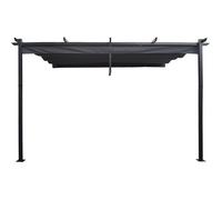 Pergola adossée en aluminium avec toit rétractable- 3 x 4 m - Gris