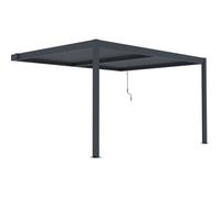 Pergola adossée en aluminium ""Windsor"" - Gris anthracite - 3 x 4 m