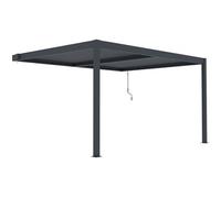 Habitat et Jardin Pergola adossée en Aluminium Windsor - Gris Anthracite - 3 x 4 m