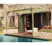 Pergola Adossée En Bois Massif Narbonne 420 X 300 Cm - Maderland Multicolore