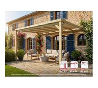 Pergola adossée en bois Montpellier 420 x 300 cm + 2 supports surélevés - Maderland