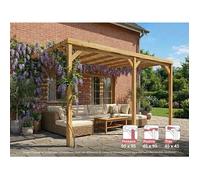 Pergola adossée en bois Montpellier 510 x 300 cm + 3 supports surélevés - Maderland