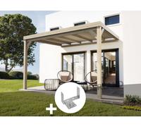 Pergola Adossée En Bois Reims 300 X 300 Cm + 2 Supports - Maderland Multicolore