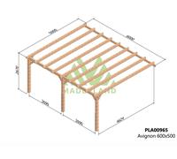 Maderland Pergola en bois adossée - modèle AVIGNON - 600 x 500 cm