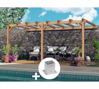Pergola Adossée En Lamellé-Collée Versailles 300 X 300 Cm + 2 Supports Poteaux - Mardeland Multicolore