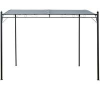 Pergola adossée inclinée en métal - 3 x 2.5 m - Gris