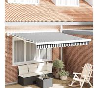 Pergola Adossée Voile Ombrage Rétractables pour Patio, Porch Awning Auvent Rétractable Anthracite/Blanc 3x2,5 m Tissu et Aluminium pour Cour, Balcon, Jardin