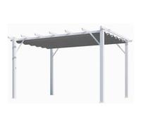 Pergola 100 % aluminium blanc/toile gris