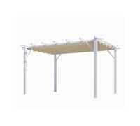 Pergola 100 % aluminium blanc/toile écru
