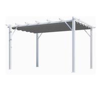 Pergola 100% aluminium toile épaisse de 12 m2 - structure blanch perle