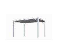 Pergola 100% aluminium toile épaisse de 12 m2 - structure blanch perle
