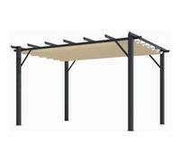 Pergola 100 % aluminium gris anthracite/toile écru