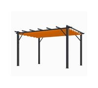 Pergola en aluminium gris anthracite 100x100 mm ép.1,2 mm toiture rouille 140 gr/m2 PER4030GR Habrita Foresta