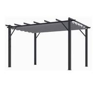 Pergola aluminium gris anthracite poteaux 10x10 cm Habrita per4030gg Gris G