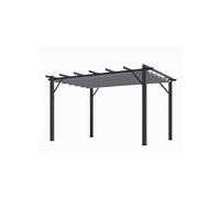 Pergola aluminium gris anthracite poteaux 10x10 cm Habrita per4030gg Gris G
