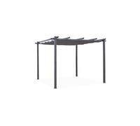 Pergola aluminium - Isla 3x3m - Toile grise - Tonnelle idéale pour votre terrasse toit rétractable toile coulissante structure aluminium