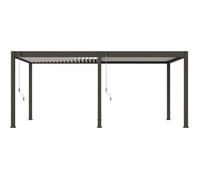 Pergola - Aluminium - Bioclimatique - Anthracite et lames blanches - 3x6 m