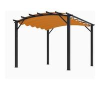 Pergola arche structure mixte 11,22 m2 toiture rouille 140 gr/m2 PER3433GR Habrita Foresta