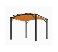 Pergola arche structure mixte 11,22 m2 toiture rouille 140 gr/m2 PER3433GR Habrita Foresta