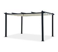 Pergola auto-portée 3 x 4 m avec toile rétractable beige NILA CONCEPT USINE Beige G