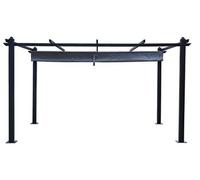Pergola Aluminium 4x3m Nila Concept Usine | Tonnelle Jardin Toile Rétractable Gris 12m² | Structure Autoportante Thermolaquée et Toile Coulissante Ombrage Extérieur