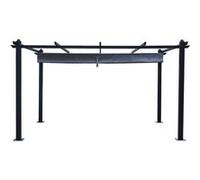Pergola Aluminium 4x3m Nila Concept Usine | Tonnelle Jardin Toile Rétractable Gris 12m² | Structure Autoportante Thermolaquée et Toile Coulissante Ombrage Extérieur