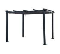 Happy Garden Pergola autoportante Cassis 3 × 3 m Structure aluminium grise Toile rétractable