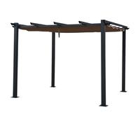 Pergola Autoportante 3 X 3m Cassis Taupe Structure Aluminium Marron