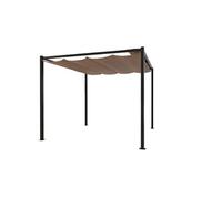 Pergola autoportante 3 x 3 m en acier avec toile taupe TUSA