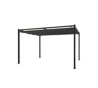 Pergola autoportante 3 x 4 m en acier avec toile grise TUSA