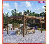 Pergola autoportante - AKOZON - Traditionnelle - Bois de sapin - 3 x 4 m - 10 m²