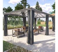 Hespéride - Pergola autoportante Belize Graphite 3,6 x 6m en Aluminium et Polycarbonate